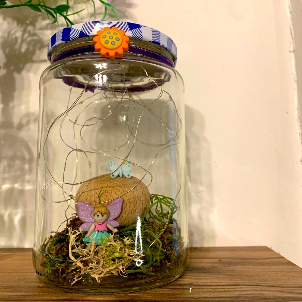 Hand Crafted Upcycled Fairy Mushroom Lantern